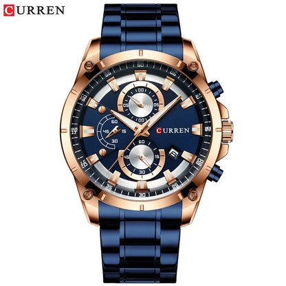 Relojes de oro para hombre, marca superior de lujo CURREN, reloj de pulsera de cuarzo, reloj de negocios deportivo e informal de moda, reloj para hombre, reloj para hombres