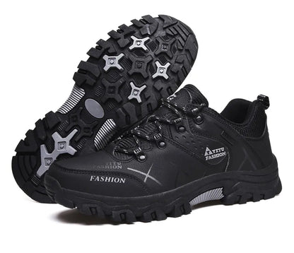 Botas de nieve de invierno para hombre, impermeables, de cuero, muy cálidas, para exteriores, senderismo, trabajo, talla 39-47