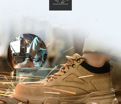 Zapatos de seguridad para hombre y mujer 2024, ligeros, indestructibles, con puntera de acero y plantilla de Kevlar.