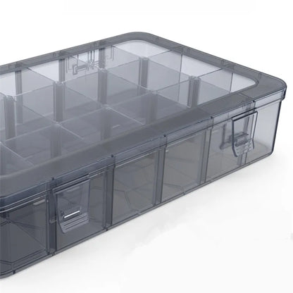 Organizador de 9 a 24 rejillas, contenedor de almacenamiento ajustable, compartimento de plástico, caja de almacenamiento, soporte para tornillos, estuche, contenedor de exhibición