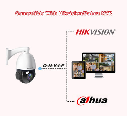 Cámara IP domo de alta velocidad para exteriores, zoom 30x, PoE, PTZ, 4K, 8MP, 5MP, audio H.265, visión nocturna, 80 m, compatible con protocolo Hikvision.