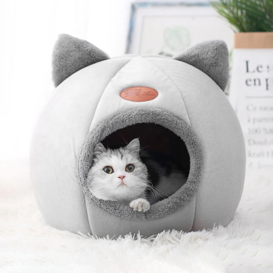 Nueva cama para gatos de invierno, cómoda y profunda para dormir, pequeña colchoneta, cesta para perros pequeños, productos para mascotas, tienda de campaña, acogedora cueva nido para interiores, cama para gatos