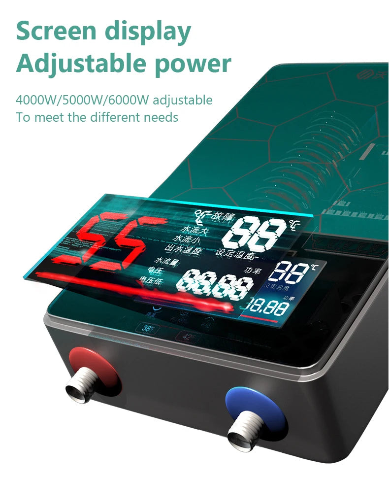 Calentador de agua eléctrico termostático DMWD de 7000 W con control remoto. Calentador instantáneo, resistente al agua y sin tanque, ideal para ducha o bañera.