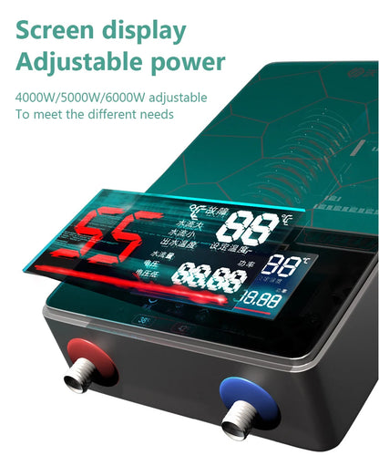 Calentador de agua eléctrico termostático DMWD de 7000 W con control remoto. Calentador instantáneo, resistente al agua y sin tanque, ideal para ducha o bañera.