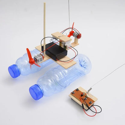 Juguetes pequeños de nueva tecnología 2021, modelo de barco de viento con control remoto para bricolaje, material de experimento científico, colección de regalos para niños