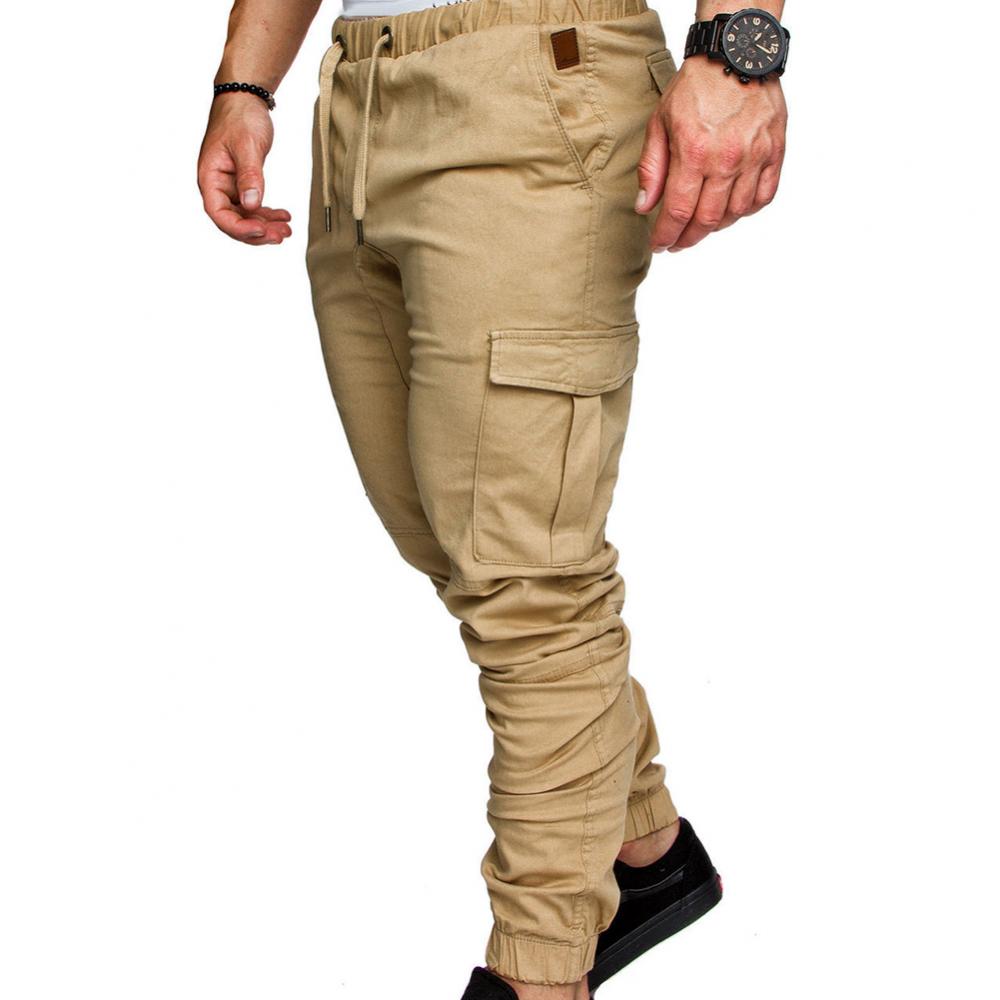 Sweatpants  Streetwear Trousers Men's Pants Waist Drawstring Ankle Tied Skinny Cargo Pants Men Casual Solid Color Pants