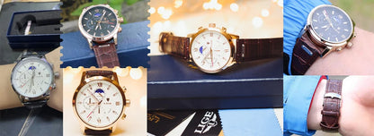 Nuevos relojes LIGE para hombre, marca superior de lujo, reloj de pulsera para hombre, reloj de cuarzo de cuero, reloj deportivo resistente al agua para hombre, reloj Masculino