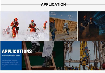 ROCKROOSTER Zapatos de senderismo para hombre, botas de caza impermeables, zapatos de seguridad de cuero, botines tácticos, zapatos de trabajo, zapatillas deportivas con punta de acero