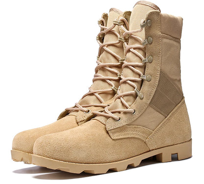 TaoBo 2024 Original Military Leather Boots Size 40-45 Men High Top Tactical Desert Combat Shoes SWAT Army Hiking Boot Zapatos