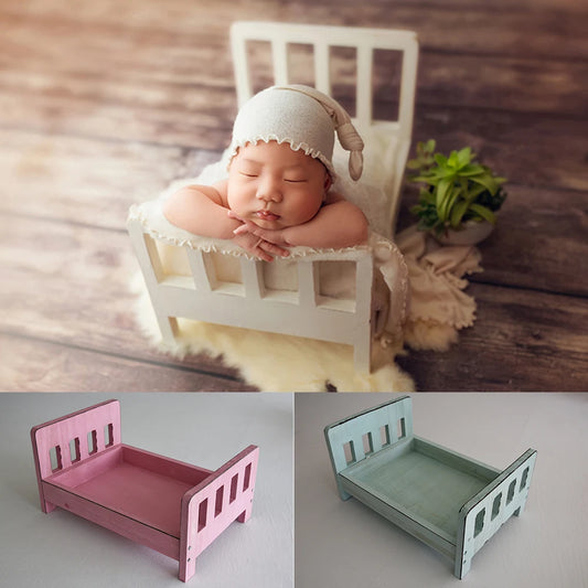 Fotografía de recién nacidos, cama de madera vintage, accesorios para sesión de fotos de bebés, muebles para estudios, sesión de fotos, cuna para bebés, accesorios de estudio
