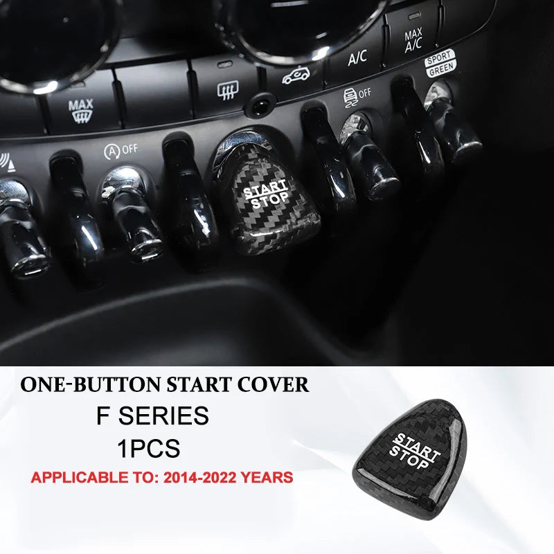 Accesorios interiores de coche para Mini Cooper F54 F55 F56 F57 F60, fibra de carbono auténtica, pegatina decorativa, pieza protectora para coche.
