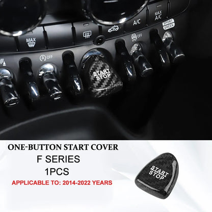 Accesorios interiores de coche para Mini Cooper F54 F55 F56 F57 F60, fibra de carbono auténtica, pegatina decorativa, pieza protectora para coche.