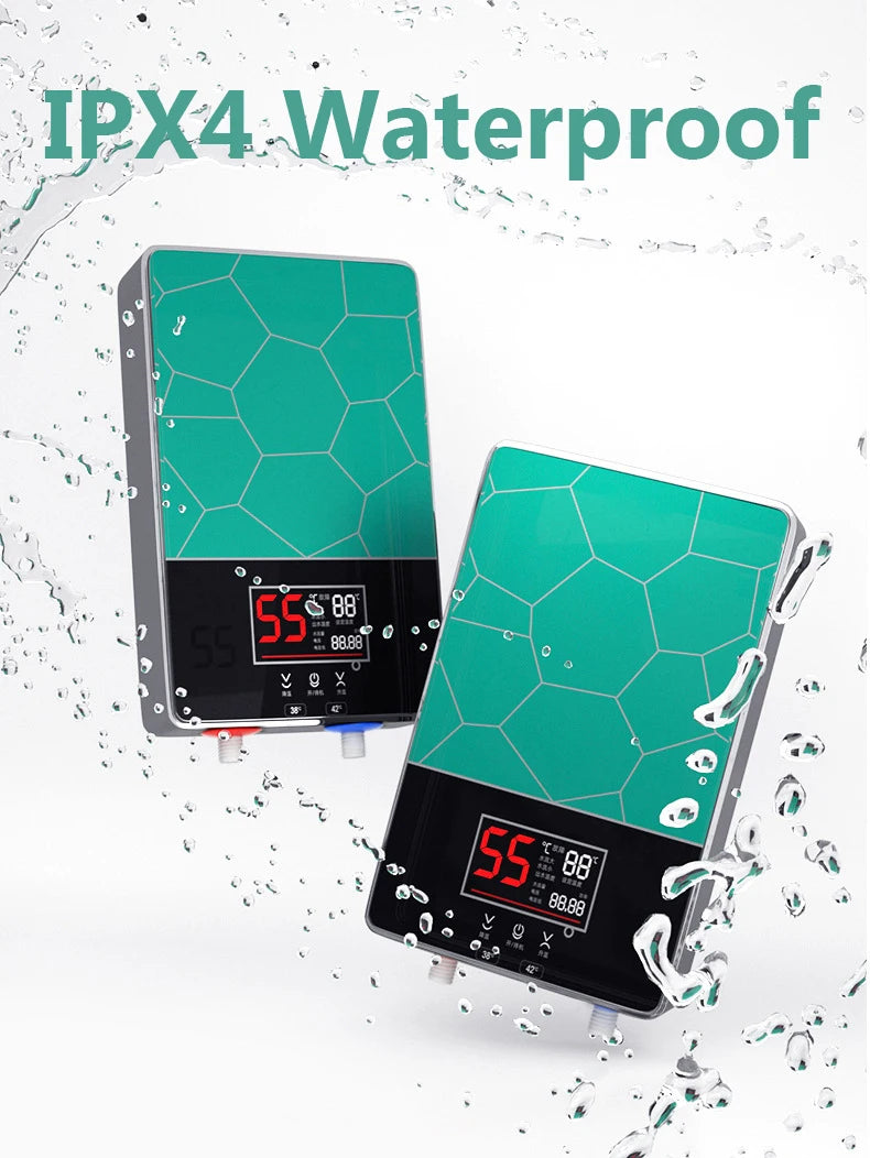 Calentador de agua eléctrico termostático DMWD de 7000 W con control remoto. Calentador instantáneo, resistente al agua y sin tanque, ideal para ducha o bañera.