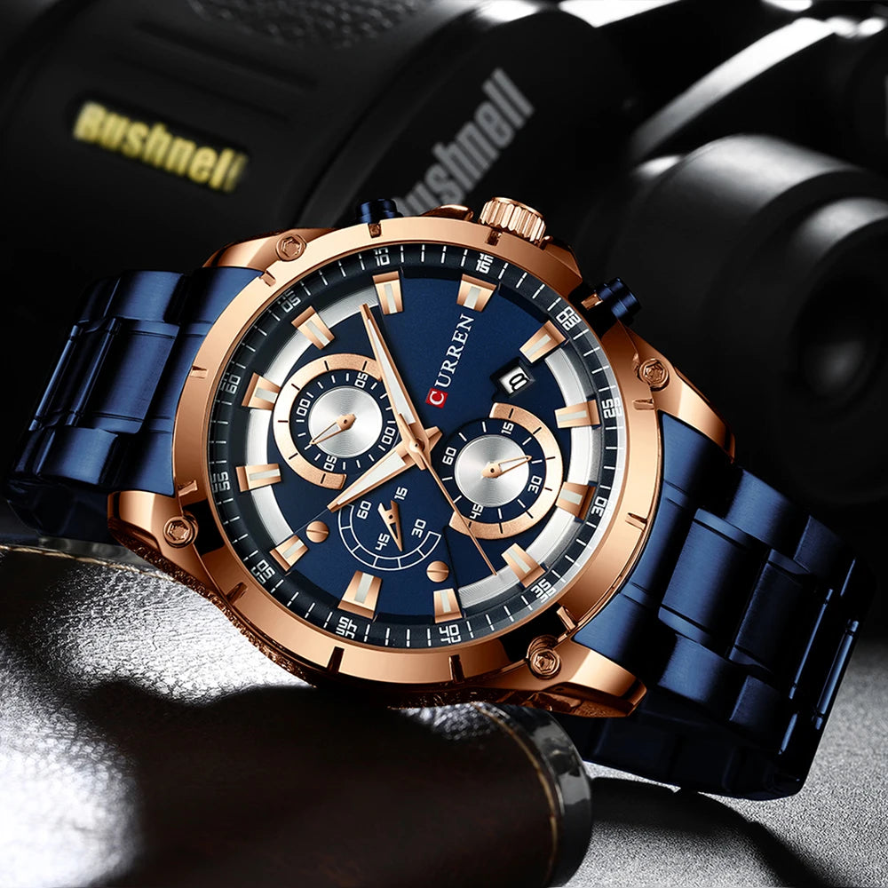Relojes de oro para hombre, marca superior de lujo CURREN, reloj de pulsera de cuarzo, reloj de negocios deportivo e informal de moda, reloj para hombre, reloj para hombres