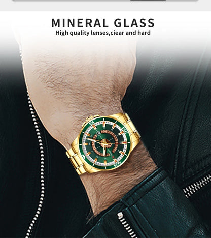 Relojes CURREN para hombre, relojes de negocios de moda para hombre con correa de acero inoxidable, reloj de cuarzo resistente al agua para hombre con fecha automática