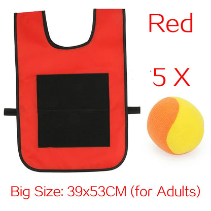 Chaleco deportivo para exteriores, con pelota adhesiva, para lanzar, ideal para niños.