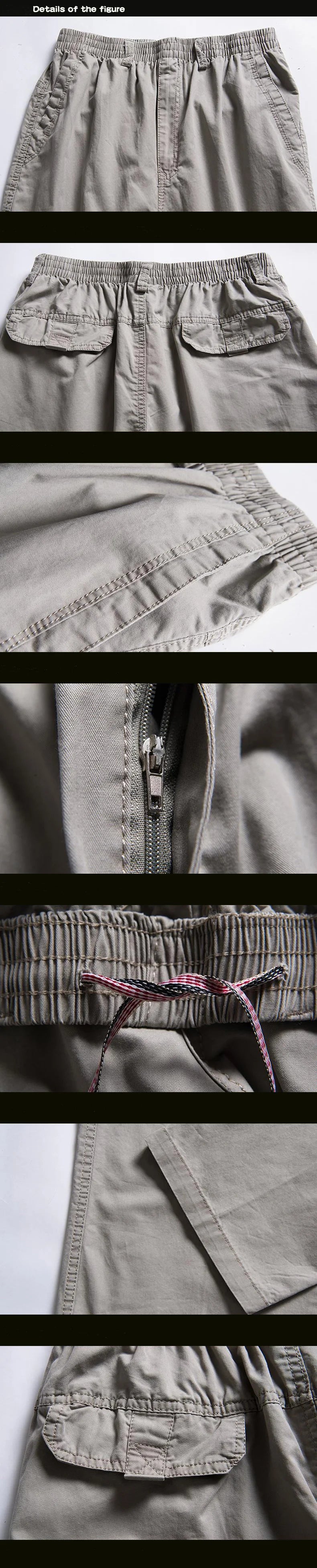 Pantalones cargo casuales de algodón para hombre, con bolsillos, corte recto y holgado, elásticos, ideales para el trabajo. Talla 6XL.