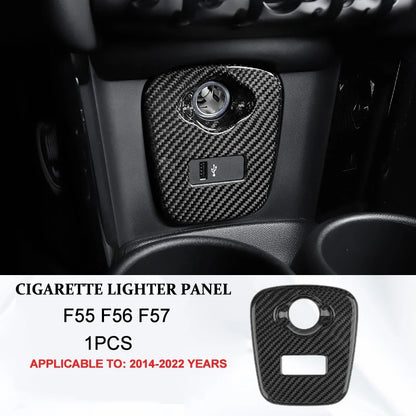 Accesorios interiores de coche para Mini Cooper F54 F55 F56 F57 F60, fibra de carbono auténtica, pegatina decorativa, pieza protectora para coche.