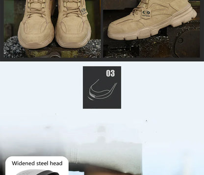 Zapatos de seguridad para hombre y mujer 2024, ligeros, indestructibles, con puntera de acero y plantilla de Kevlar.