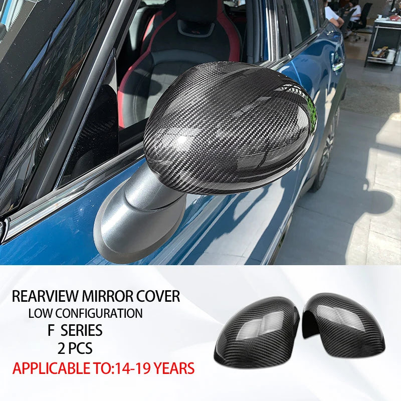 Accesorios interiores de coche para Mini Cooper F54 F55 F56 F57 F60, fibra de carbono auténtica, pegatina decorativa, pieza protectora para coche.