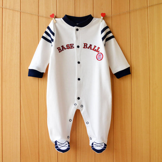 Ropa de bebé, mono para recién nacidos, ropa para niños pequeños, estilo deportivo de béisbol, ropa de algodón para bebés, ropa de primavera para niños pequeños.