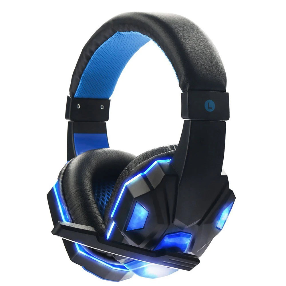 Auriculares para juegos 2021 con luz LED, micrófono, estéreo, graves profundos, para PC, portátil, gamer