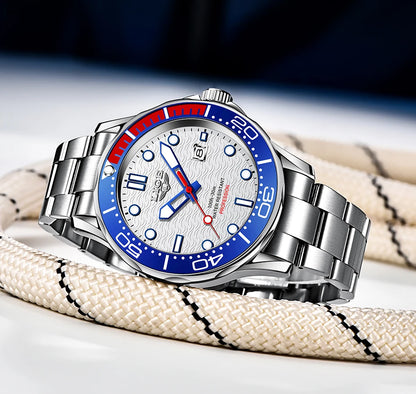 LIGE - Reloj de buceo de lujo para hombre, marca superior, resistente al agua hasta 3 ATM, con fecha, deportivo, de cuarzo, Masculino