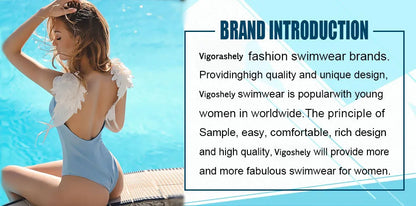 Vigoashely 2025 Sexy Black Two Piece Swimwear Women Push UP Hollow One Piece Swimsuit Monokini Backless Beach Lady Bathing Suit
