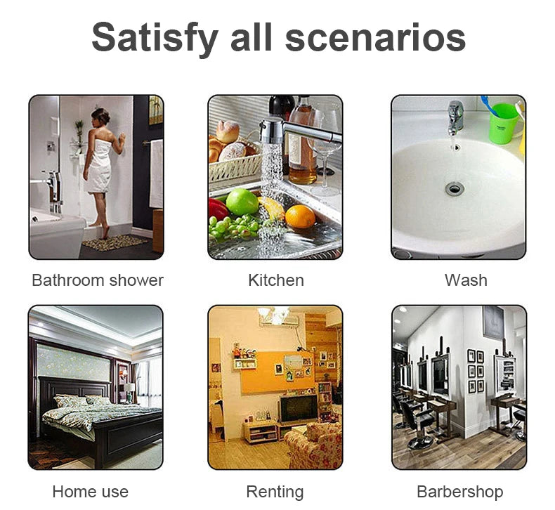 Calentador de agua eléctrico instantáneo DMWD con control remoto para baño y cocina, sin tanque, para ducha con grifo y pantalla LED de temperatura