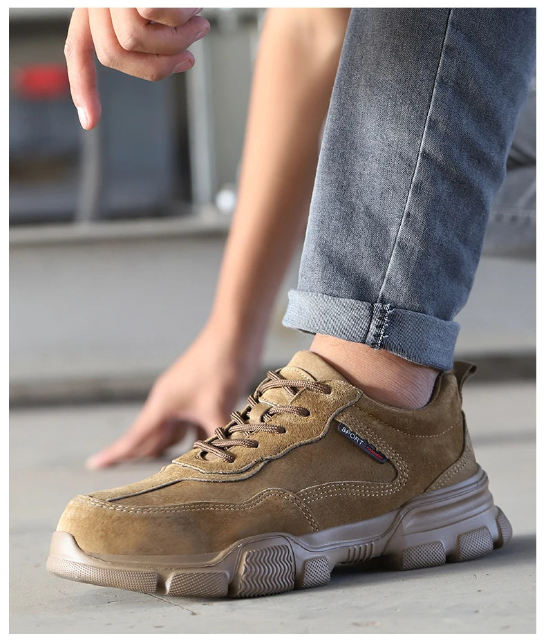 Work Safety Shoes Men Slip On Lightweight Steel Toe Shoes Women Indestructible Anti-puncture Work Shoes Men Sneakers