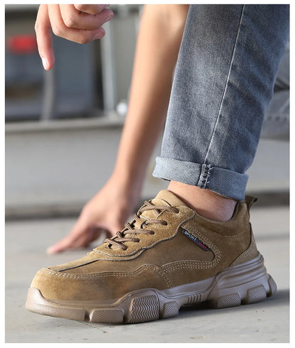 Work Safety Shoes Men Slip On Lightweight Steel Toe Shoes Women Indestructible Anti-puncture Work Shoes Men Sneakers