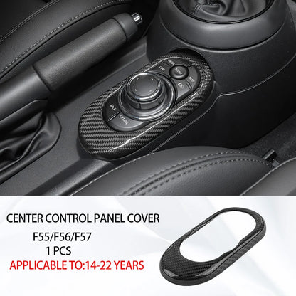 Accesorios interiores de coche para Mini Cooper F54 F55 F56 F57 F60, fibra de carbono auténtica, pegatina decorativa, pieza protectora para coche.