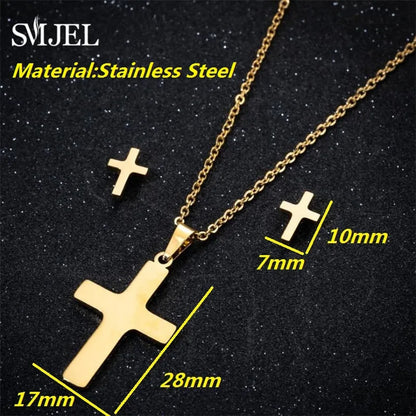 Hermoso conjunto de joyas de acero inoxidable con diseño de gatito y gato en color dorado para hombre, collar con pendientes de gato huecos a la moda, joyería con forma de pata.