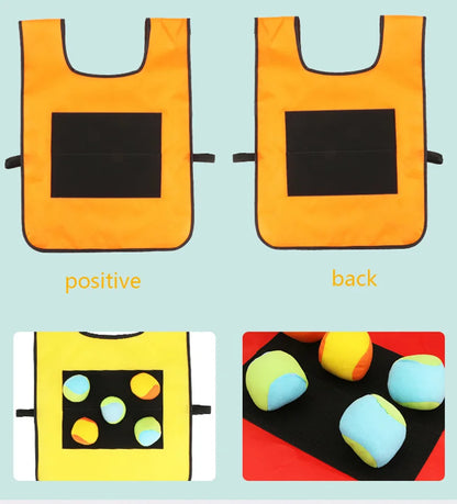 Chaleco deportivo para exteriores, con pelota adhesiva, para lanzar, ideal para niños.