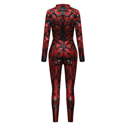 Color Cosplayer Halloween Skeleton Printed Jumpsuits Women Halloween Performance Outfits Party Cosplay Costume Zentai Fitness