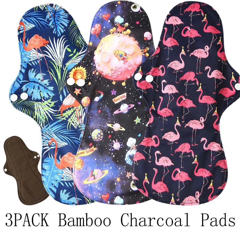 3 compresas menstruales reutilizables de bambú orgánico extragrandes, compresas para flujo abundante, lavables, para mamás, para uso nocturno.