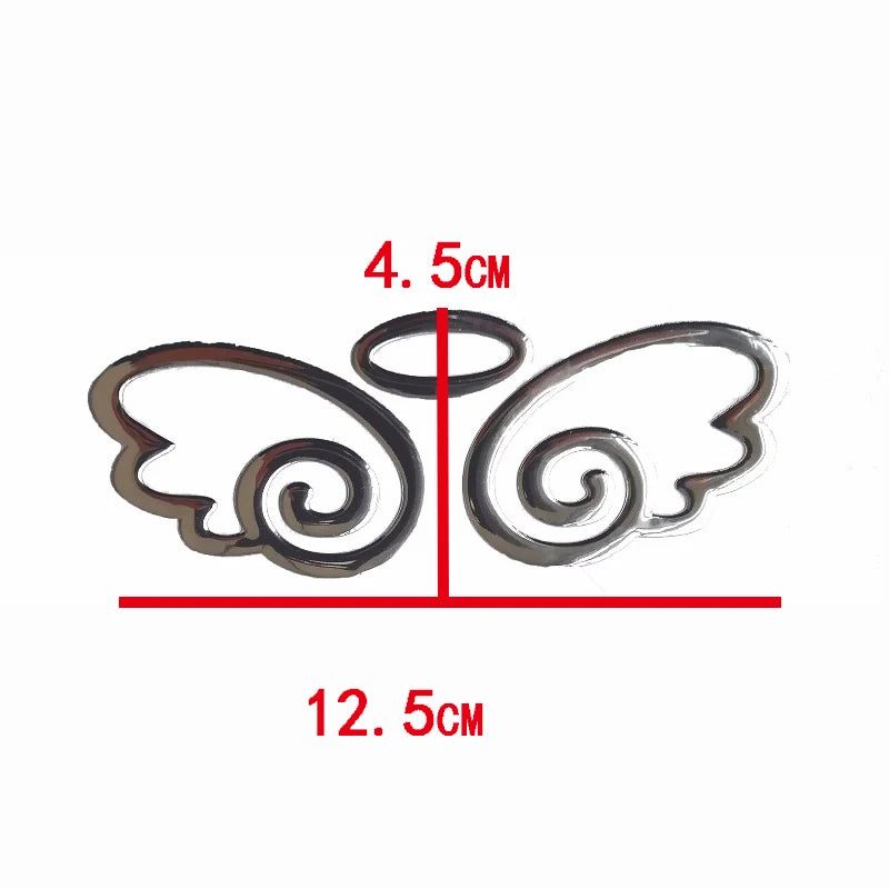 Pegatina 3D de ala de ángel para coche, emblema cromado de PVC suave, decoración de estilo automático, calcomanía para logotipo de coche