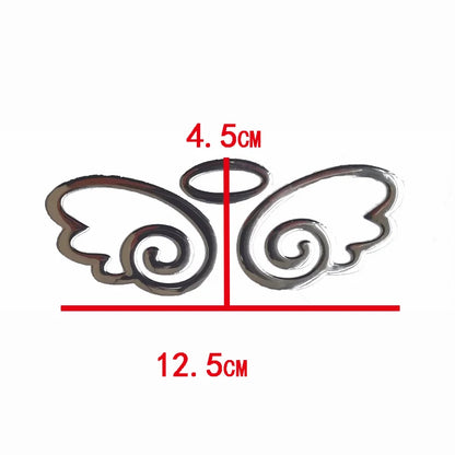 Pegatina 3D de ala de ángel para coche, emblema cromado de PVC suave, decoración de estilo automático, calcomanía para logotipo de coche