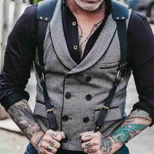 Tirantes de cuero sintético de moda para hombre, para camisa, pantalones, cinturones ajustables, chaleco, tirantes, arnés de pecho, tirantes para hombre