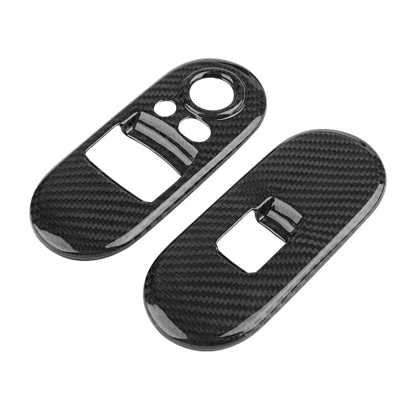Accesorios interiores de coche para Mini Cooper F54 F55 F56 F57 F60, fibra de carbono auténtica, pegatina decorativa, pieza protectora para coche.