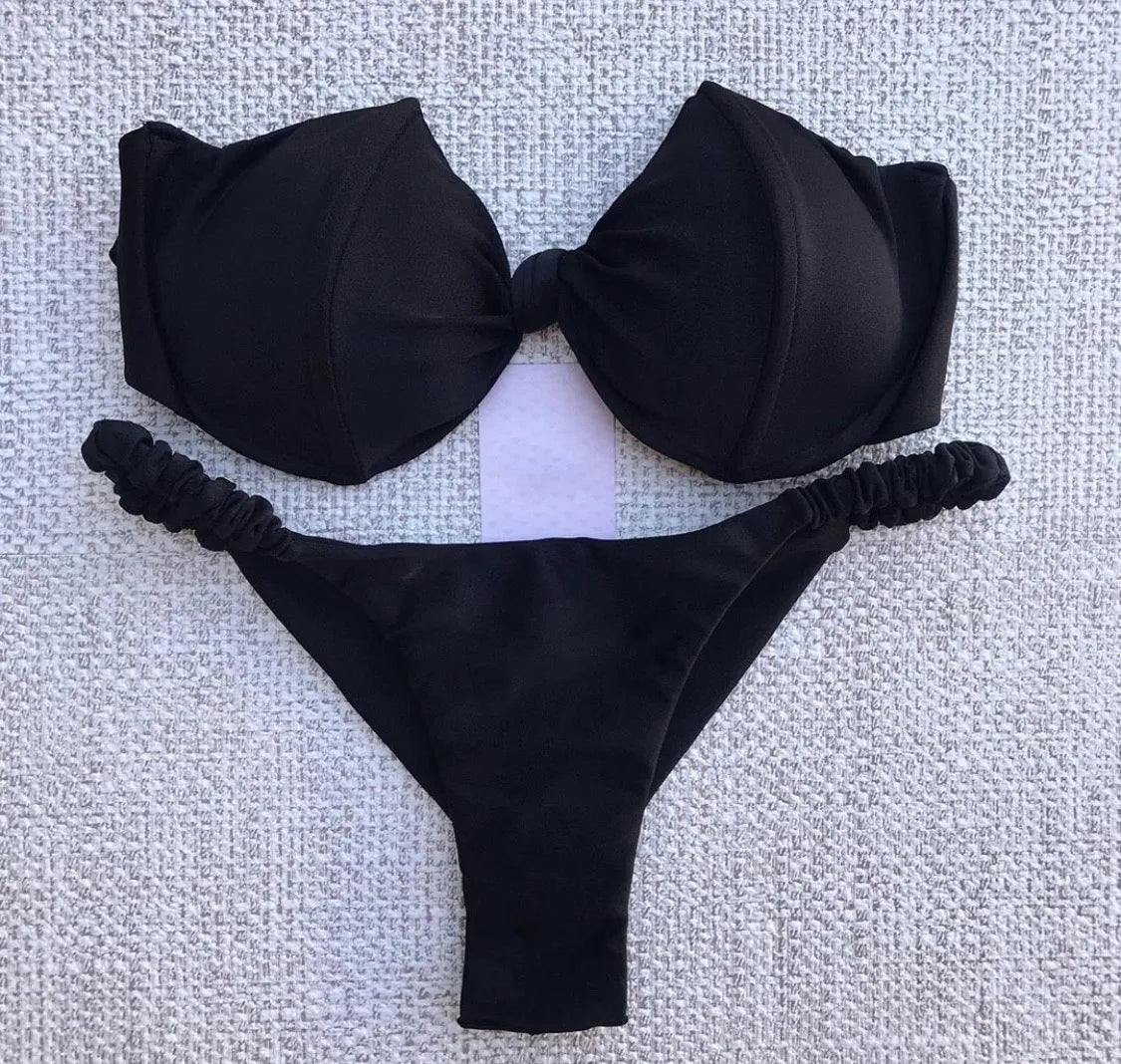 Traje de baño de tanga de leopardo para mujer 2020, conjunto de bikini sexy con estampado push up, traje de baño femenino, conjunto de bikini brasileño, traje de baño Biquini