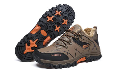 Botas de nieve de invierno para hombre, impermeables, de cuero, muy cálidas, para exteriores, senderismo, trabajo, talla 39-47