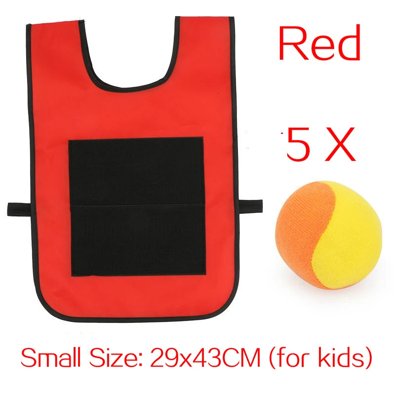 Chaleco deportivo para exteriores, con pelota adhesiva, para lanzar, ideal para niños.