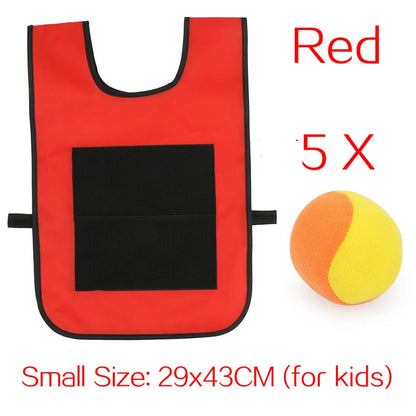 Chaleco deportivo para exteriores, con pelota adhesiva, para lanzar, ideal para niños.