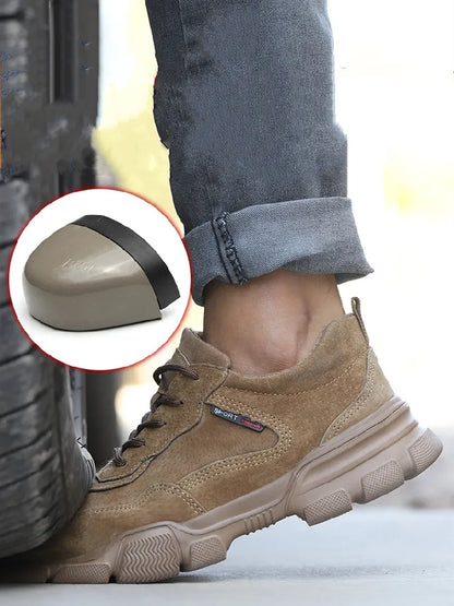 Work Safety Shoes Men Slip On Lightweight Steel Toe Shoes Women Indestructible Anti-puncture Work Shoes Men Sneakers