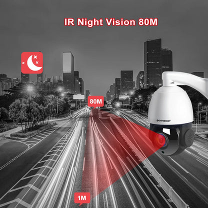 Cámara IP domo de alta velocidad para exteriores, zoom 30x, PoE, PTZ, 4K, 8MP, 5MP, audio H.265, visión nocturna, 80 m, compatible con protocolo Hikvision.