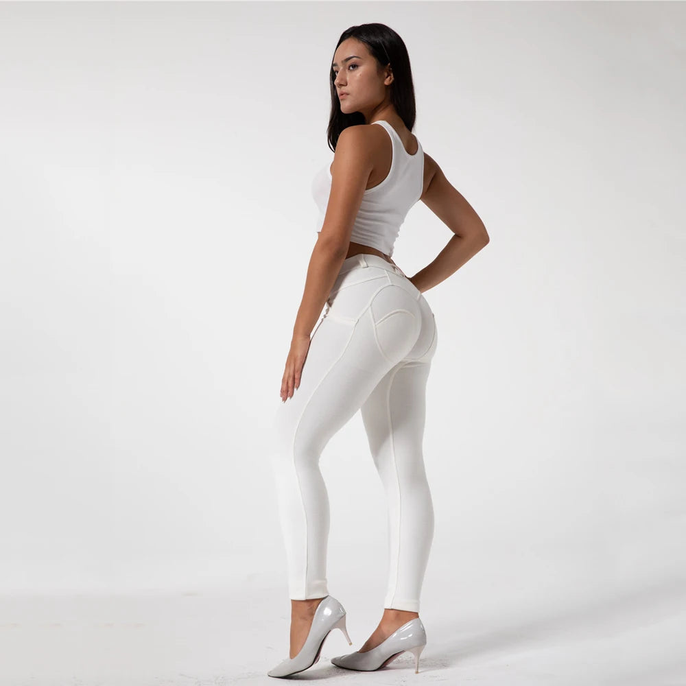 Mallas deportivas Shascullfites Melody blancas para mujer, leggings de yoga, mallas push-up para gimnasio, mallas ajustadas para correr.
