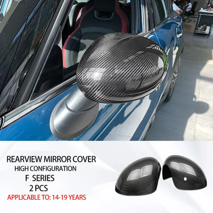 Accesorios interiores de coche para Mini Cooper F54 F55 F56 F57 F60, fibra de carbono auténtica, pegatina decorativa, pieza protectora para coche.