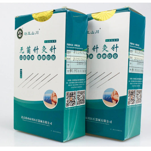 Agujas de acupuntura desechables para masaje de belleza, esterilizadas, 1000 unidades (2 cajas)