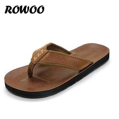 Chanclas de piel sintética para hombre, transpirables, antideslizantes, para playa, informales, de moda, venta al por mayor